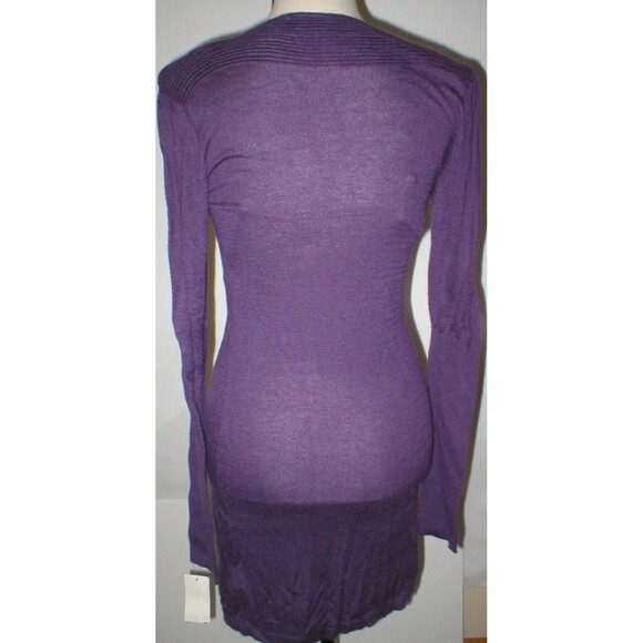 NWT $148 6 New French Connection Dress Dark Purple Womens Sexy Long Sleeves Knit - Picture 4 of 6